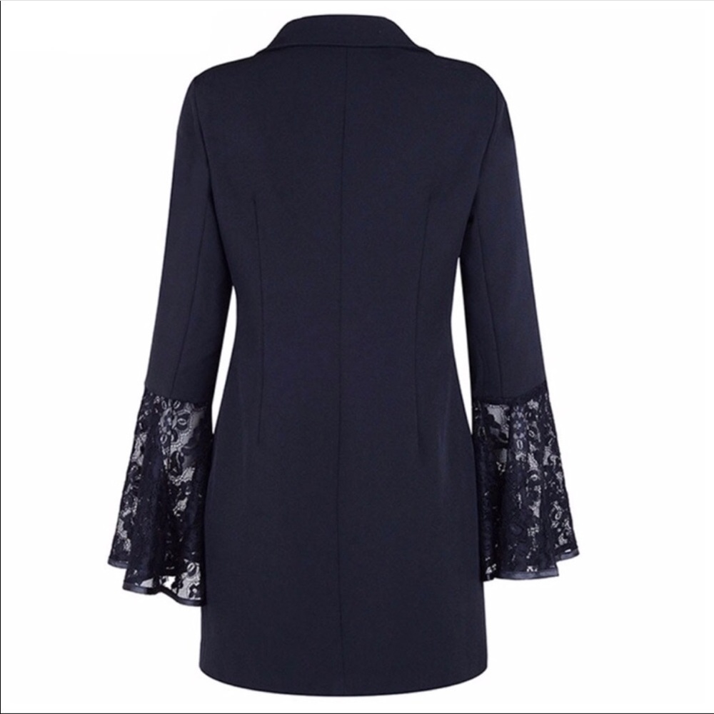 Black Dramatic Bell Sleeve Dress Jacket - Picture 7 of 12